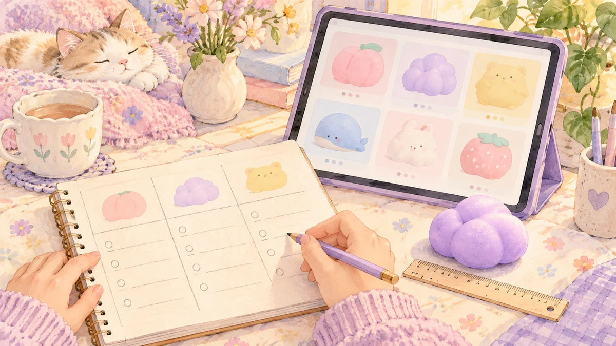 A notebook and tablet used to compare product details before shopping