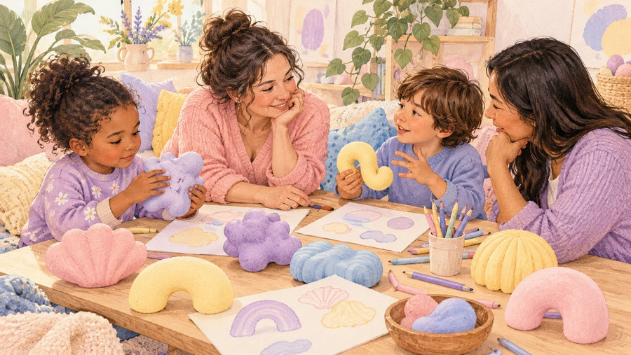Children and parents sharing shape and texture preferences with a mother founder